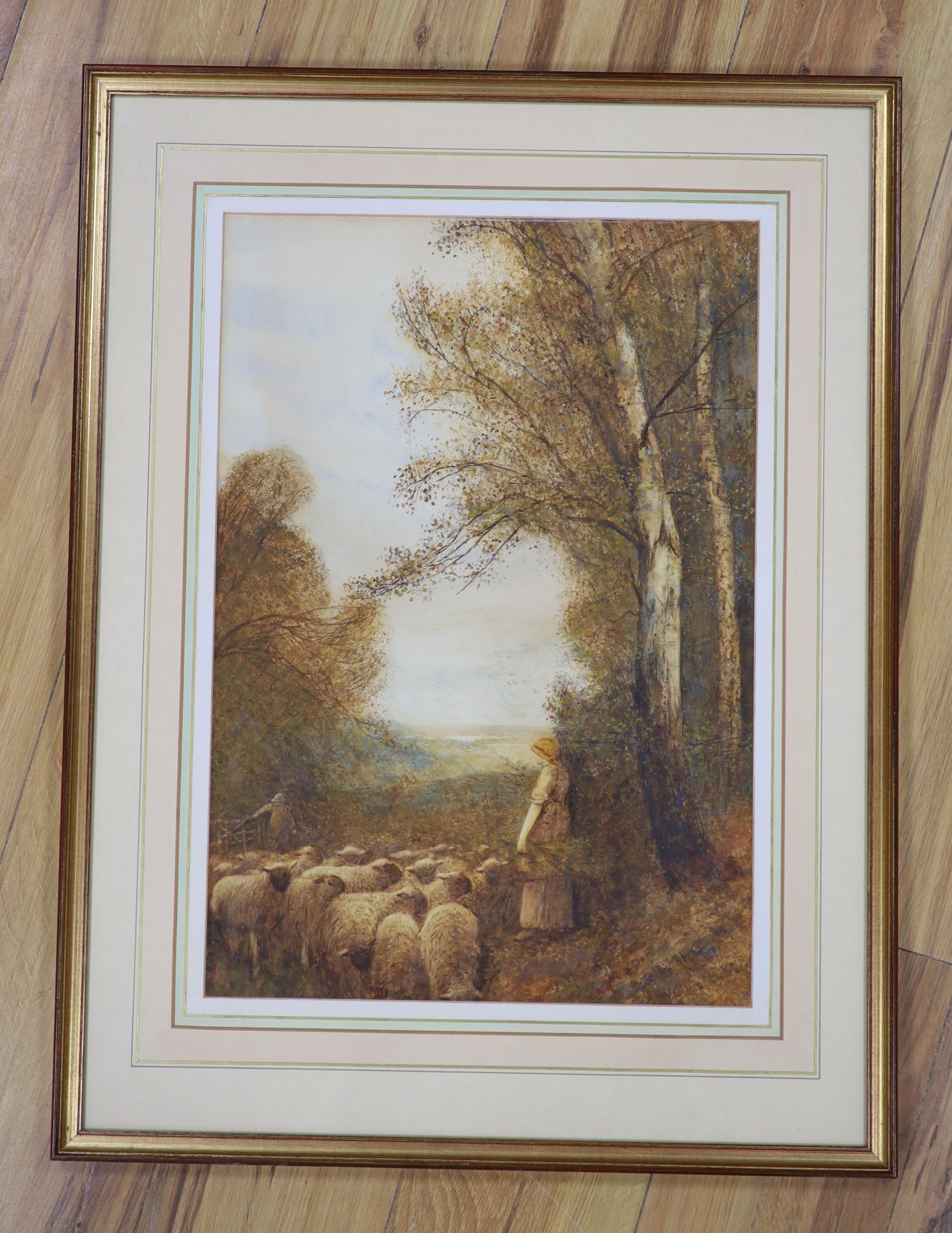 Frederick Hines (alias William Langley), watercolour, 'A Forest Glade, Autumn', signed, 53 x 36cm